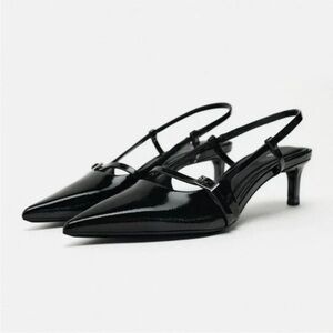 Zara BUCKLED Slingback Sandals